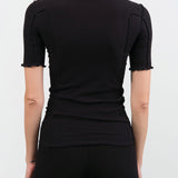 Baserange Apparel Womens Tees Omato 3/4 Tee Shirt in Black