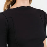 Baserange Apparel Womens Tees Omato 3/4 Tee Shirt in Black