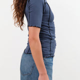 Baserange Apparel Womens Tees Omato 3/4 Tee Shirt in Preston Blue