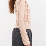 Baserange Apparel Womens Tees Omato Long Sleeve Tee in Beige