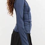 Baserange Apparel Womens Tees Omato Long Sleeve Tee in Preston Blue