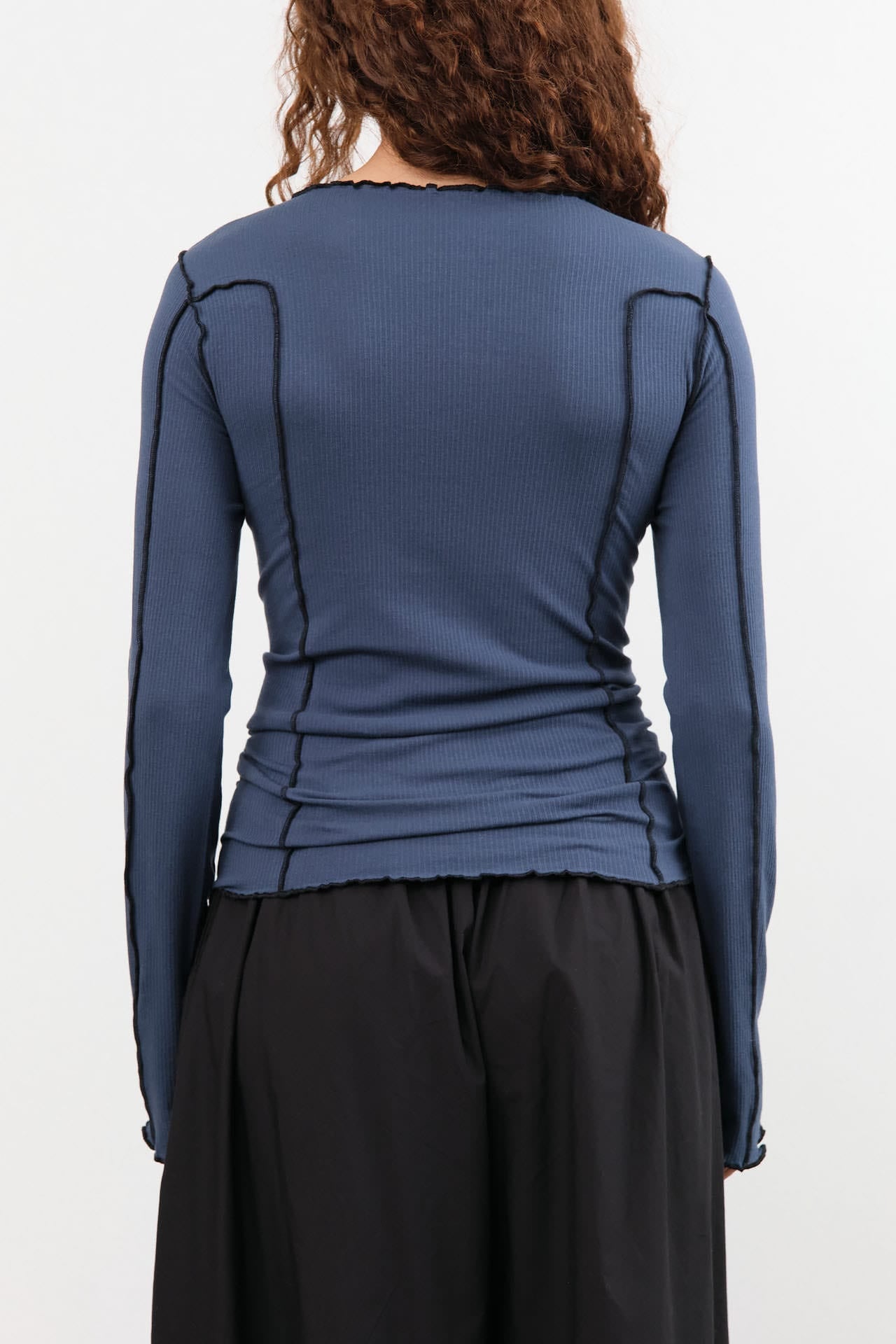 Baserange Apparel Womens Tees Omato Long Sleeve Tee in Preston Blue