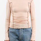 Baserange Apparel Womens Blouses Omato Turtleneck in Beige