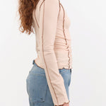 Baserange Apparel Womens Blouses Omato Turtleneck in Beige