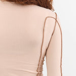 Baserange Apparel Womens Blouses Omato Turtleneck in Beige