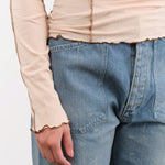 Baserange Apparel Womens Blouses Omato Turtleneck in Beige
