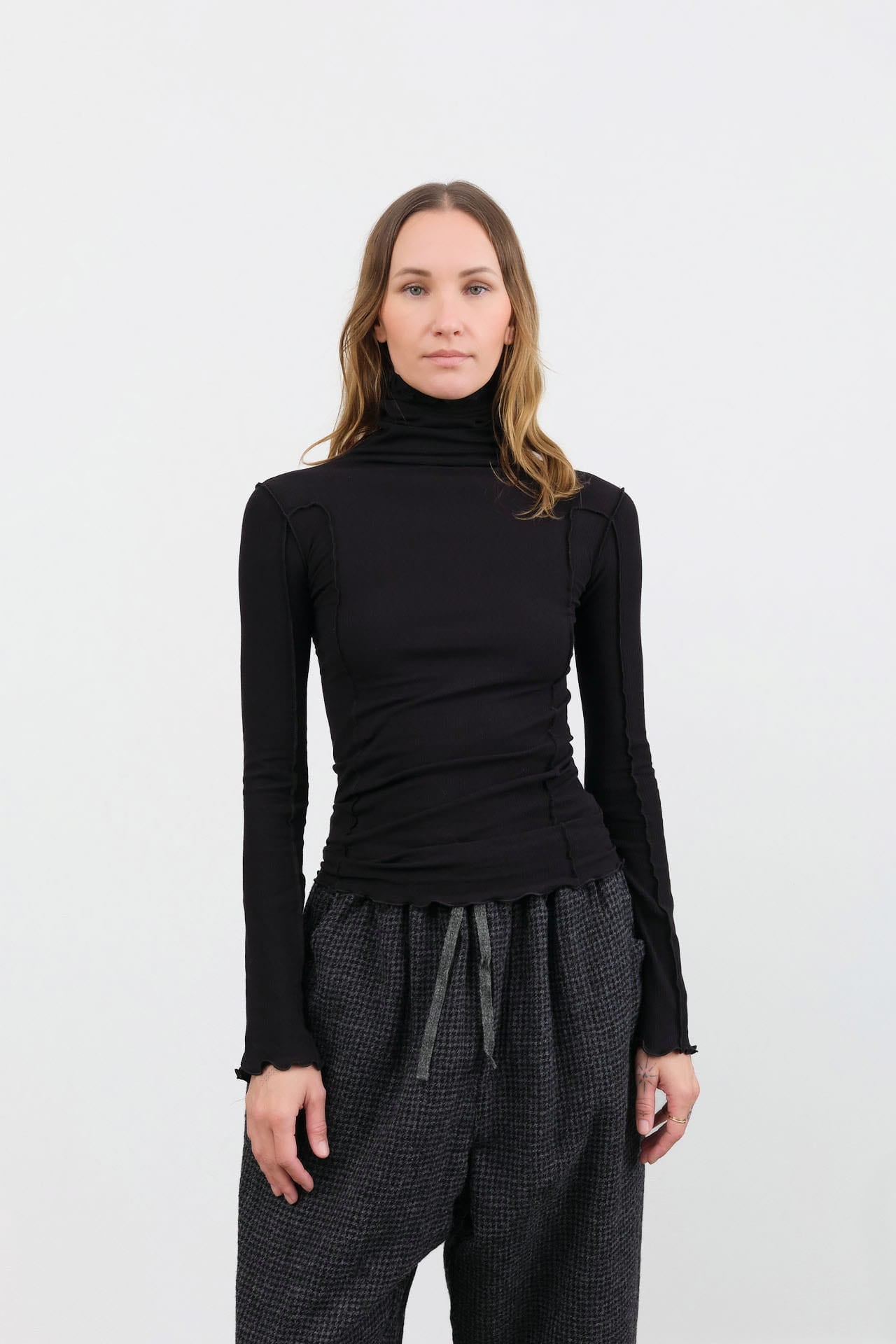 Baserange Apparel Womens Tees Omato Turtleneck in Black