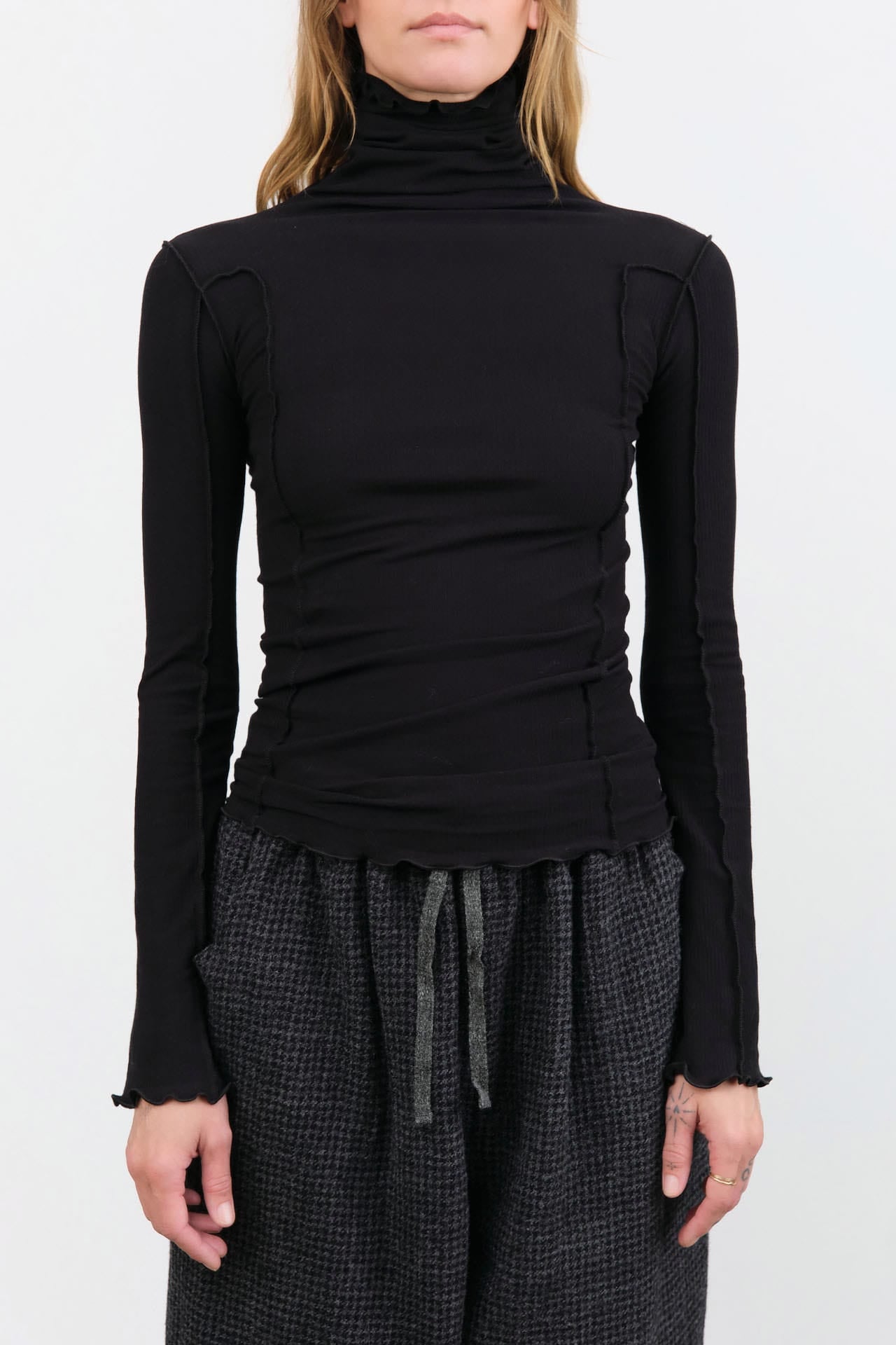 Baserange Apparel Womens Tees Omato Turtleneck in Black