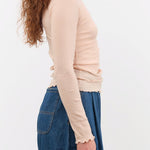 Baserange Apparel Womens Tees Pama Long Sleeve Tee in Beige
