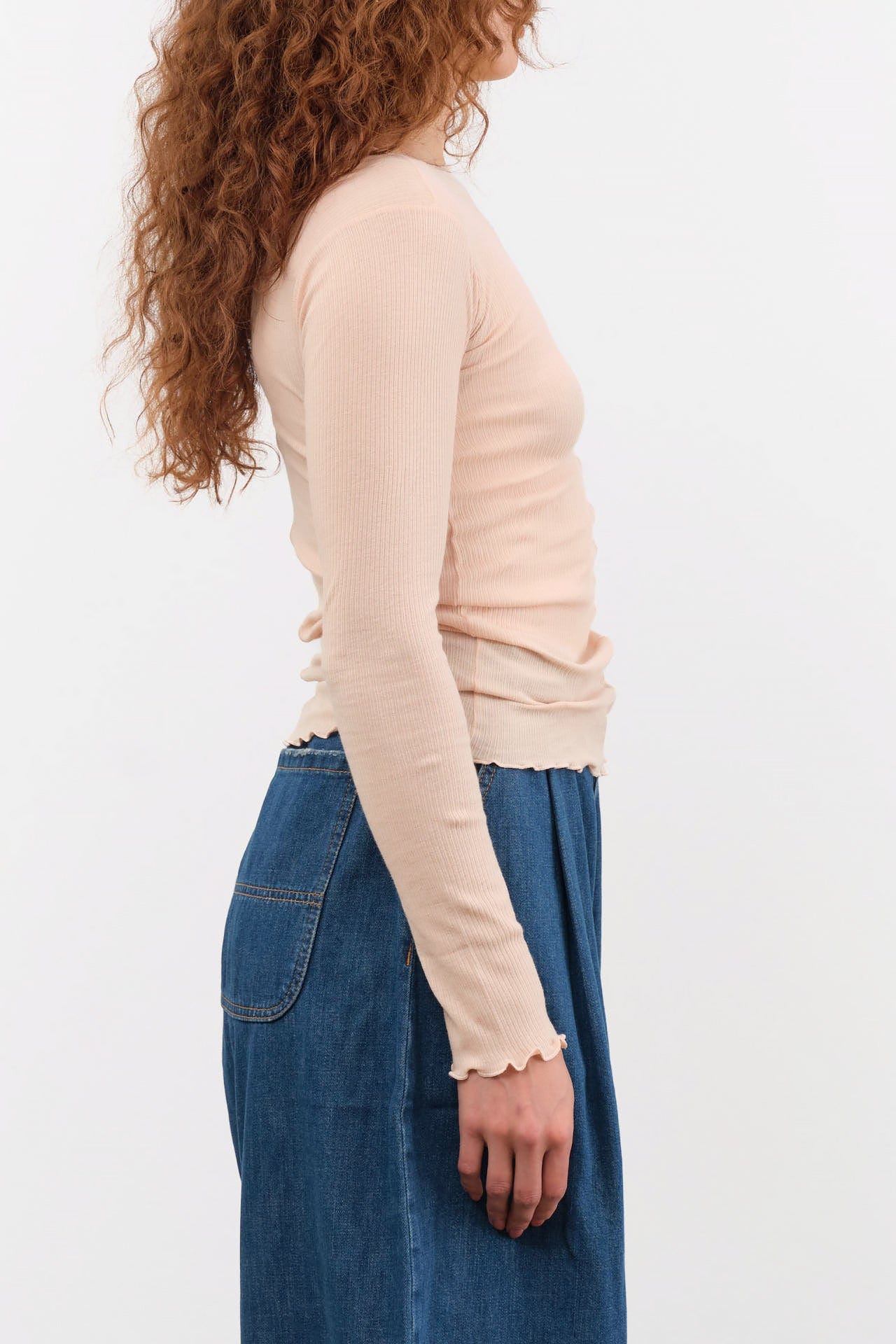 Baserange Apparel Womens Tees Pama Long Sleeve Tee in Beige