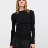 Baserange Apparel Womens Tees Pama Long Sleeve Tee in Black