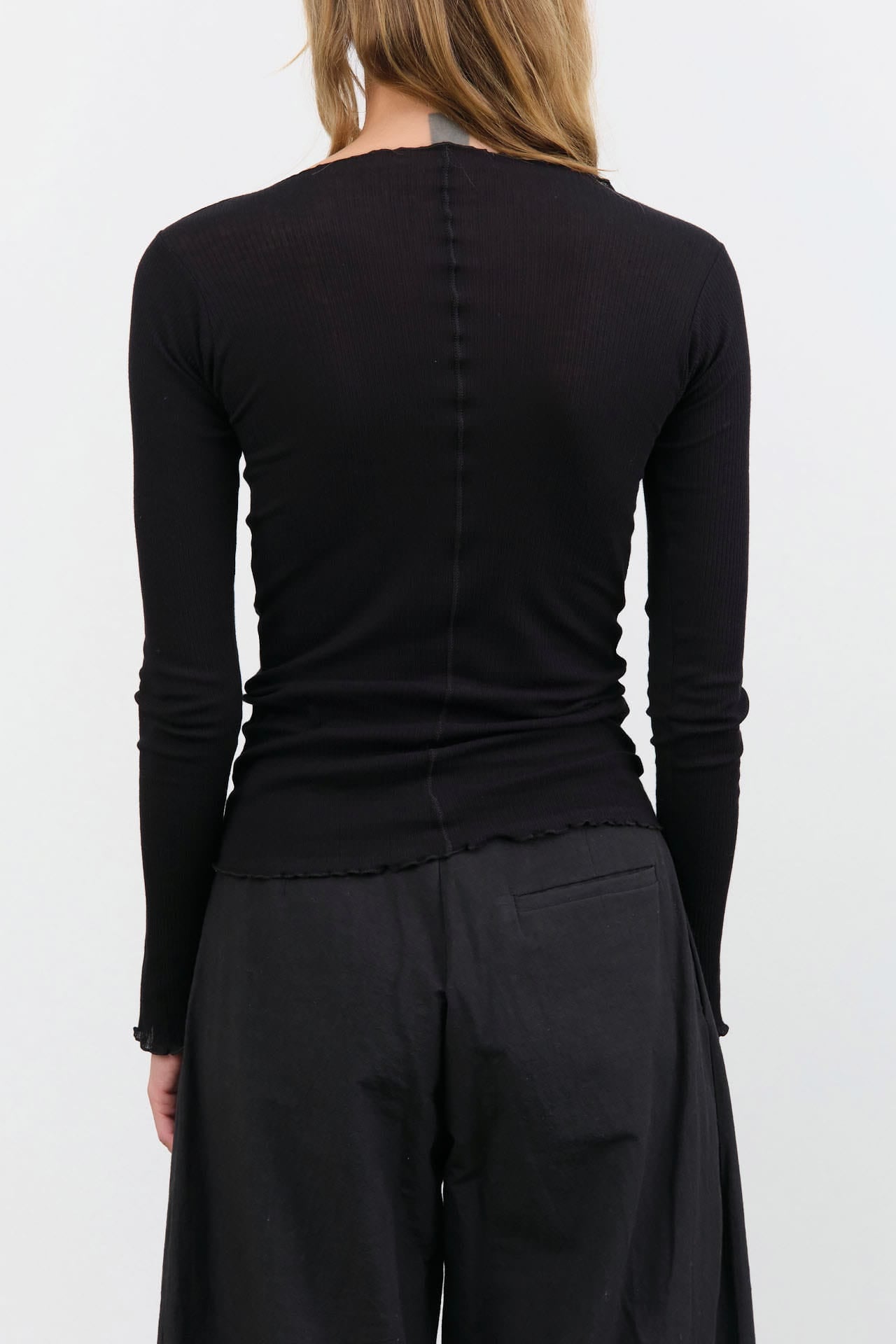 Baserange Apparel Womens Tees Pama Long Sleeve Tee in Black