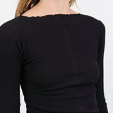 Baserange Apparel Womens Tees Pama Long Sleeve Tee in Black