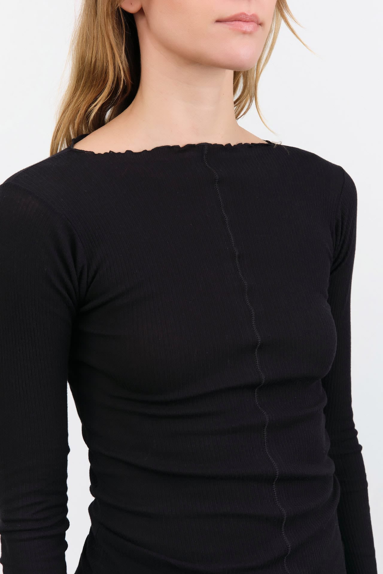 Baserange Apparel Womens Tees Pama Long Sleeve Tee in Black