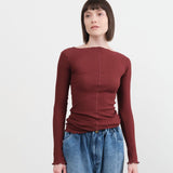 Baserange Apparel Womens Tees Pama Long Sleeve Tee in Nara Red
