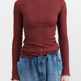 Baserange Apparel Womens Tees Pama Long Sleeve Tee in Nara Red