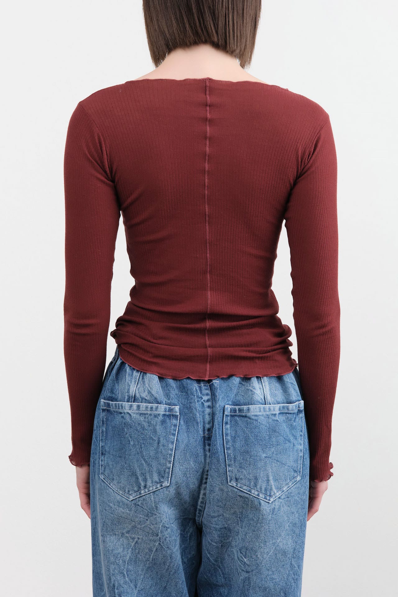 Baserange Apparel Womens Tees Pama Long Sleeve Tee in Nara Red