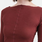 Baserange Apparel Womens Tees Pama Long Sleeve Tee in Nara Red