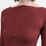 Baserange Apparel Womens Tees Pama Long Sleeve Tee in Nara Red