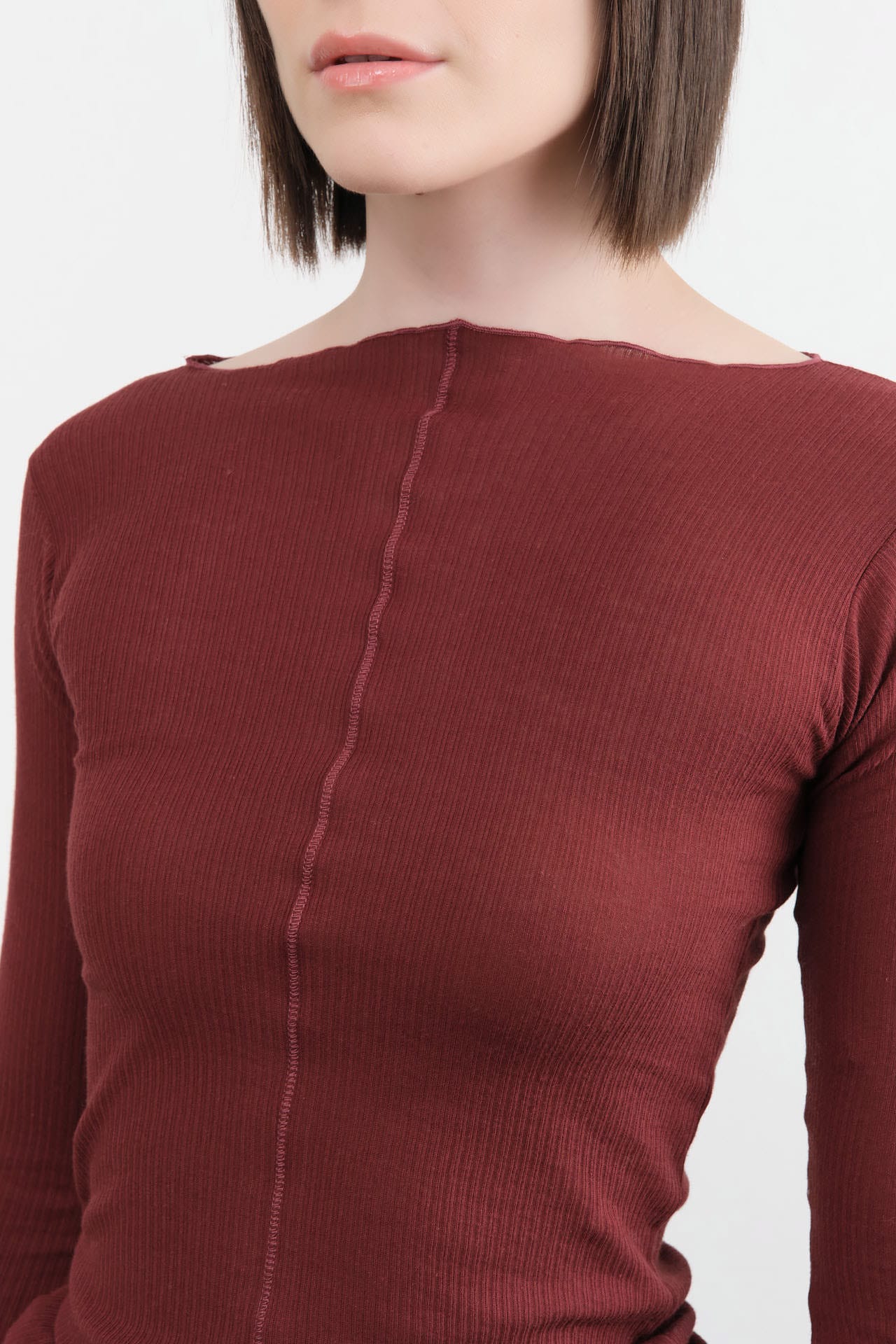 Baserange Apparel Womens Tees Pama Long Sleeve Tee in Nara Red
