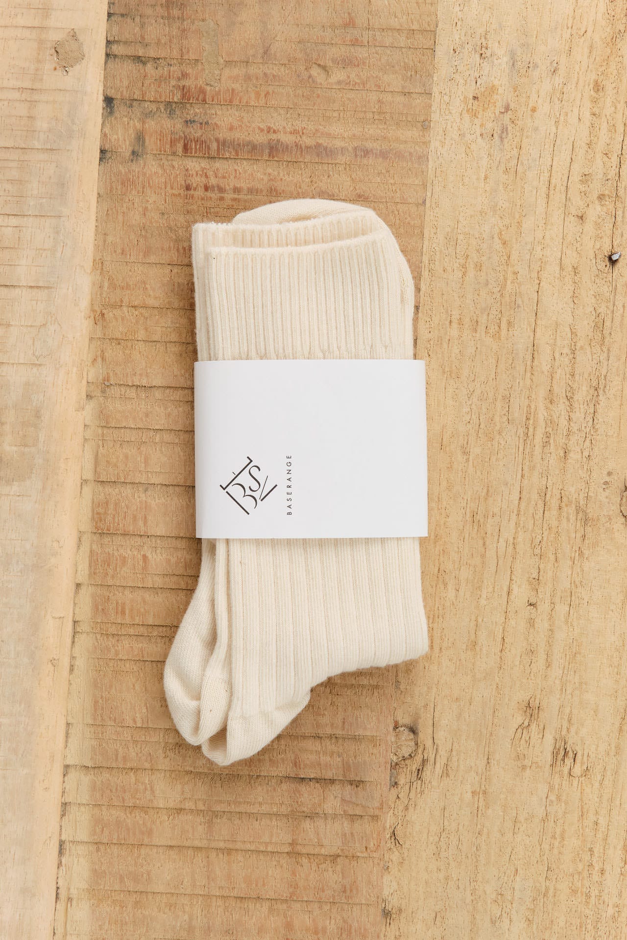 Baserange Accessories Socks and Tights Rib Overankle Socks in Undyed