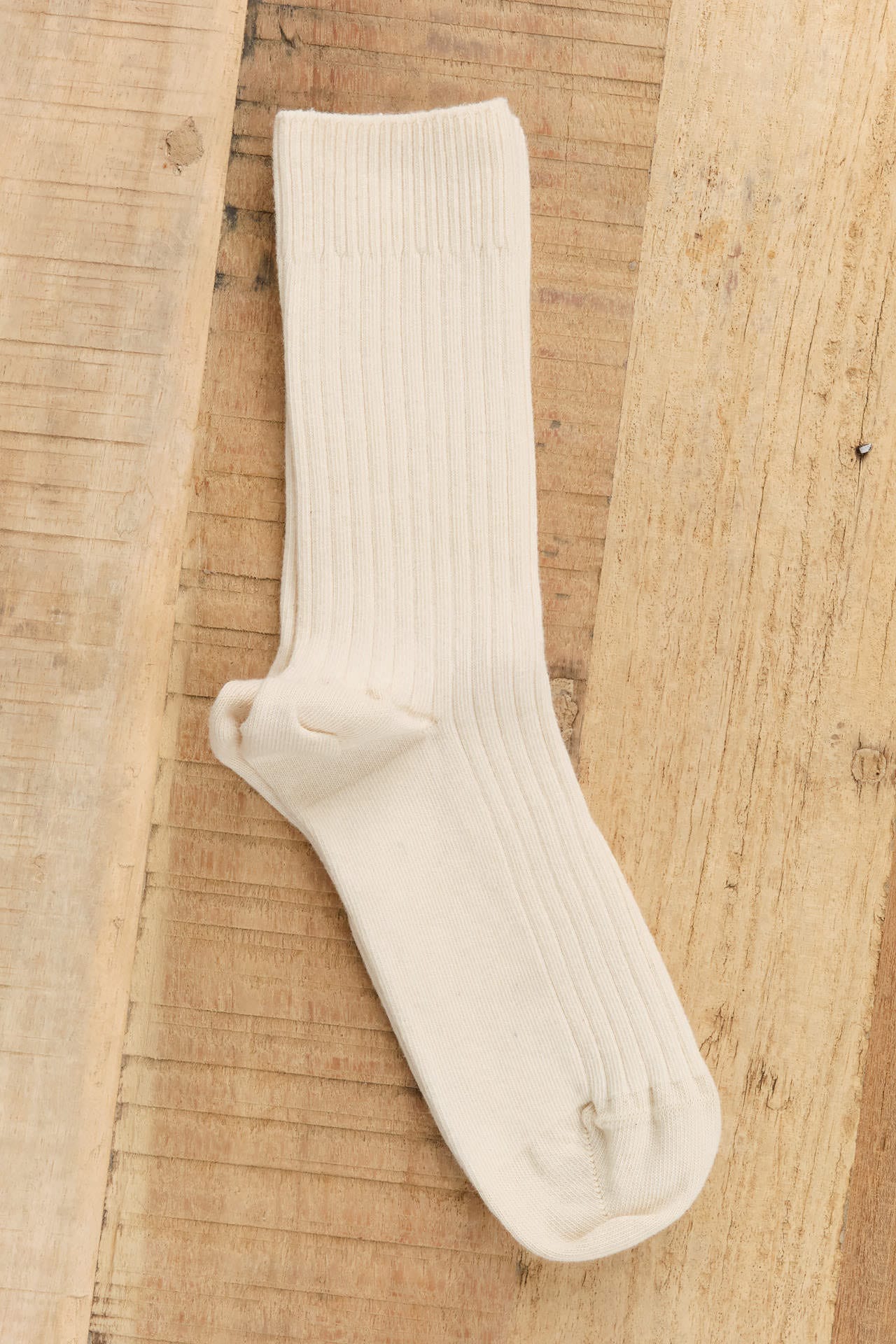 Baserange Accessories Socks and Tights Rib Overankle Socks in Undyed Undyed / 36-39