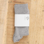 Baserange Accessories Socks and Tights Rib Overankle Socks in Grey Melange