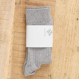 Baserange Accessories Socks and Tights Rib Overankle Socks in Grey Melange