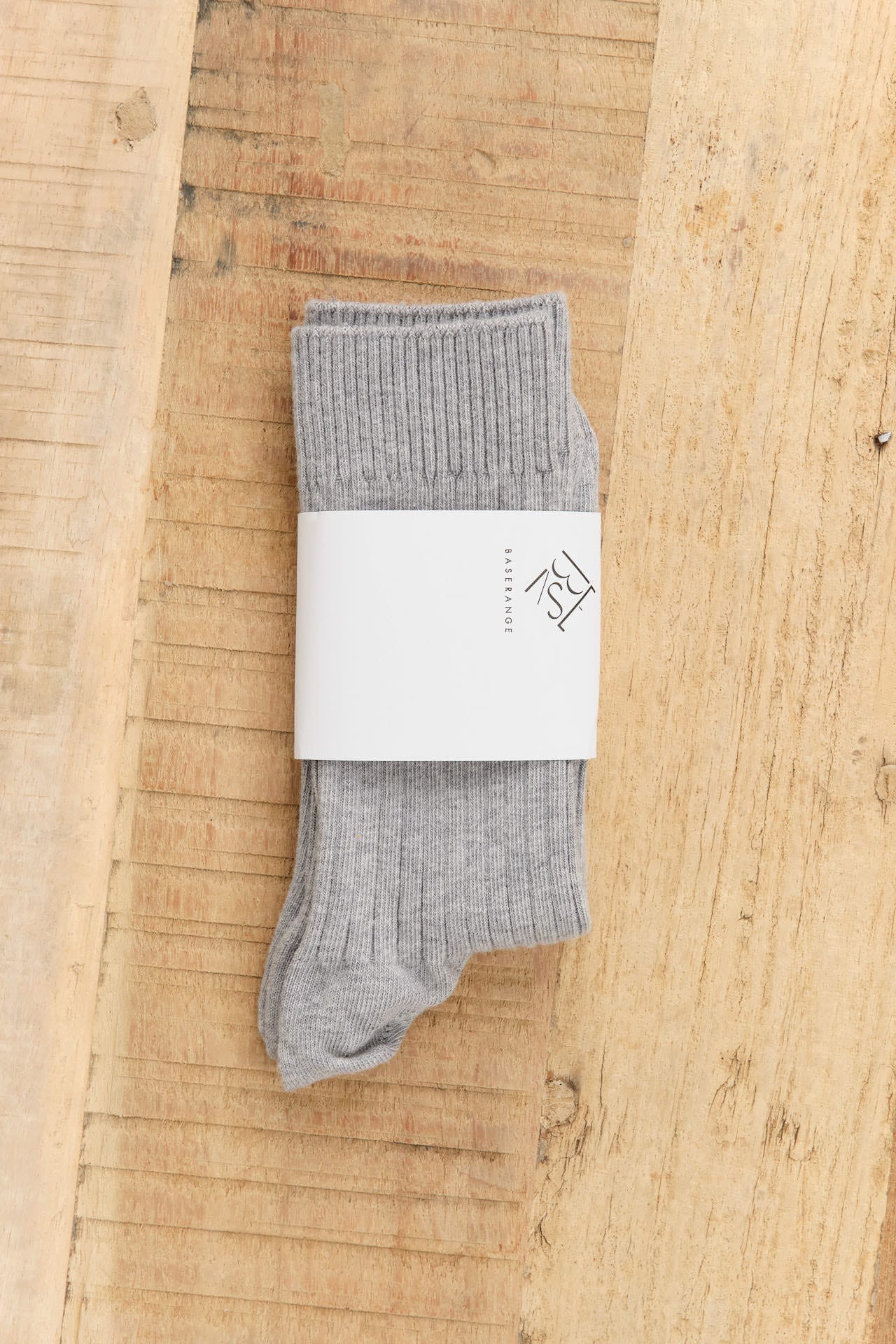 Baserange Accessories Socks and Tights Rib Overankle Socks in Grey Melange