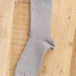 Baserange Accessories Socks and Tights Rib Overankle Socks in Grey Melange Grey Melange / 36-39