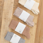 Baserange Accessories Socks and Tights Rib Overankle Socks in Grey Melange