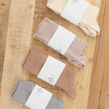 Baserange Accessories Socks and Tights Rib Overankle Socks in Grey Melange