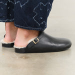 Kohl Black Clog with Shearling by Beatrice Valenzuela 