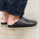 Kohl Black Clog with Shearling by Beatrice Valenzuela 