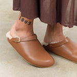 Umber Brown Clog with Shearling by Beatrice Valenzuela 