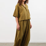Black Crane Apparel Womens Pants Akari Pants in Dark Olive