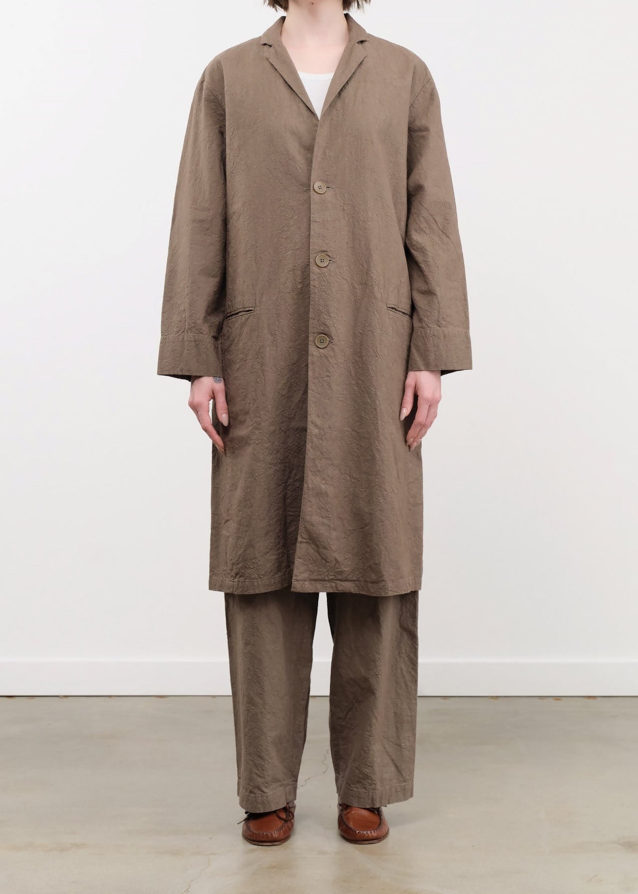 Black Crane Apparel Womens Outerwear Crinkled Coat