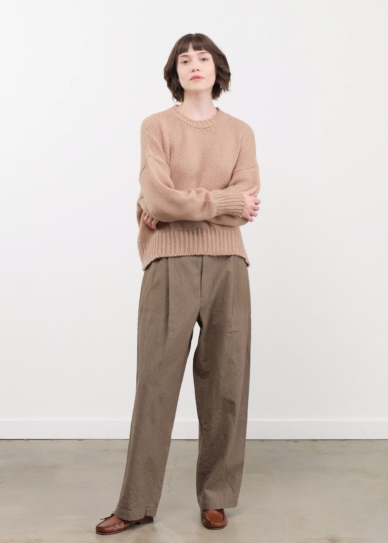 Black Crane Apparel Womens Pants Crinkled Trousers