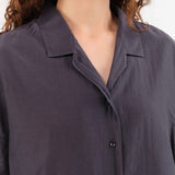 Black Crane Apparel Womens Blouses Cropped Shirts in Faded Black