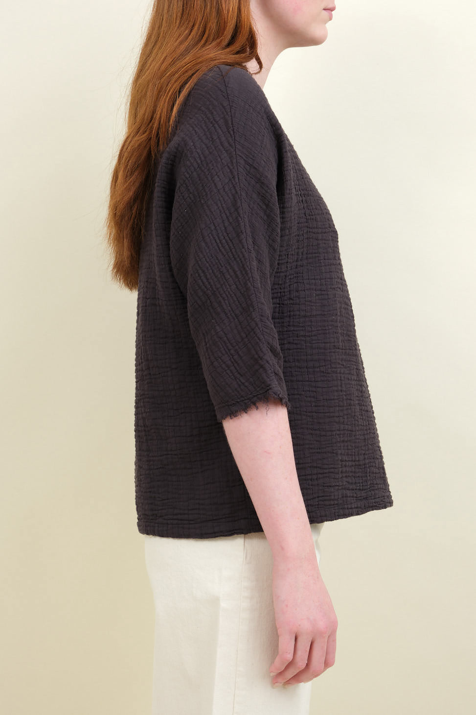 Side of Dolman Top in Graphite
