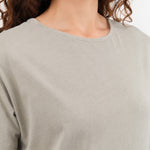 Black Crane Apparel Womens Dresses Long Tee Dress in Grey