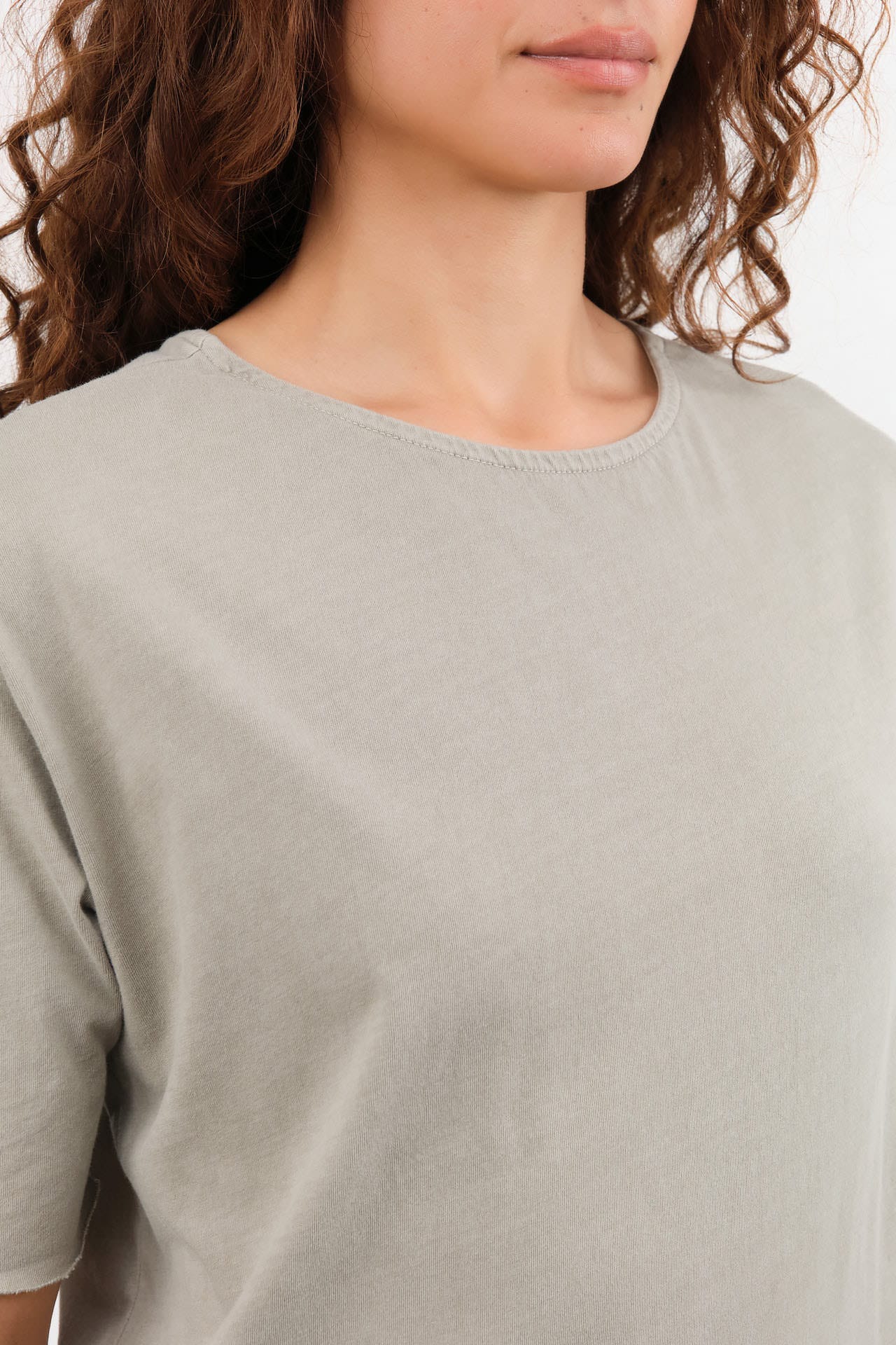 Black Crane Apparel Womens Dresses Long Tee Dress in Grey