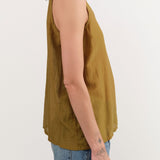 Black Crane Apparel Womens Tees Loose Tank Top in Dark Olive