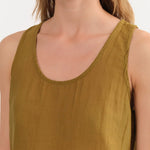 Black Crane Apparel Womens Tees Loose Tank Top in Dark Olive