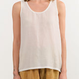 Black Crane Apparel Womens Tees Loose Tank Top in White