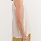 Black Crane Apparel Womens Tees Loose Tank Top in White