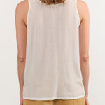 Black Crane Apparel Womens Tees Loose Tank Top in White