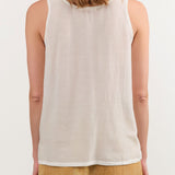 Black Crane Apparel Womens Tees Loose Tank Top in White