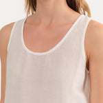 Black Crane Apparel Womens Tees Loose Tank Top in White