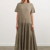 Black Crane Apparel Womens Dresses New Easy Dress in Cement